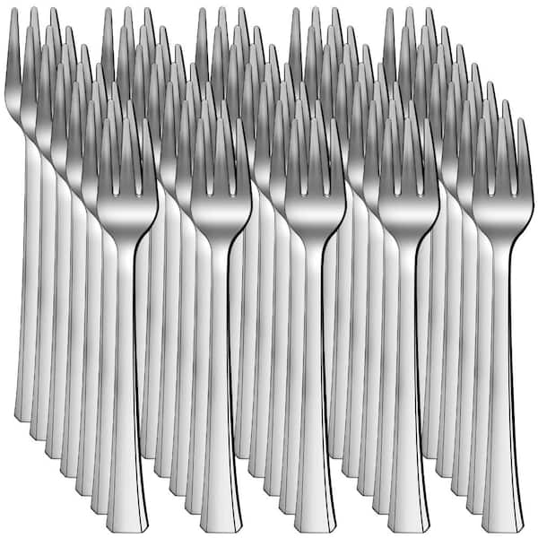 200-Piece Set of 4.3 in Silver Mini Plastic Dessert and Appetizer Forks for Parties and Events Cake Treat