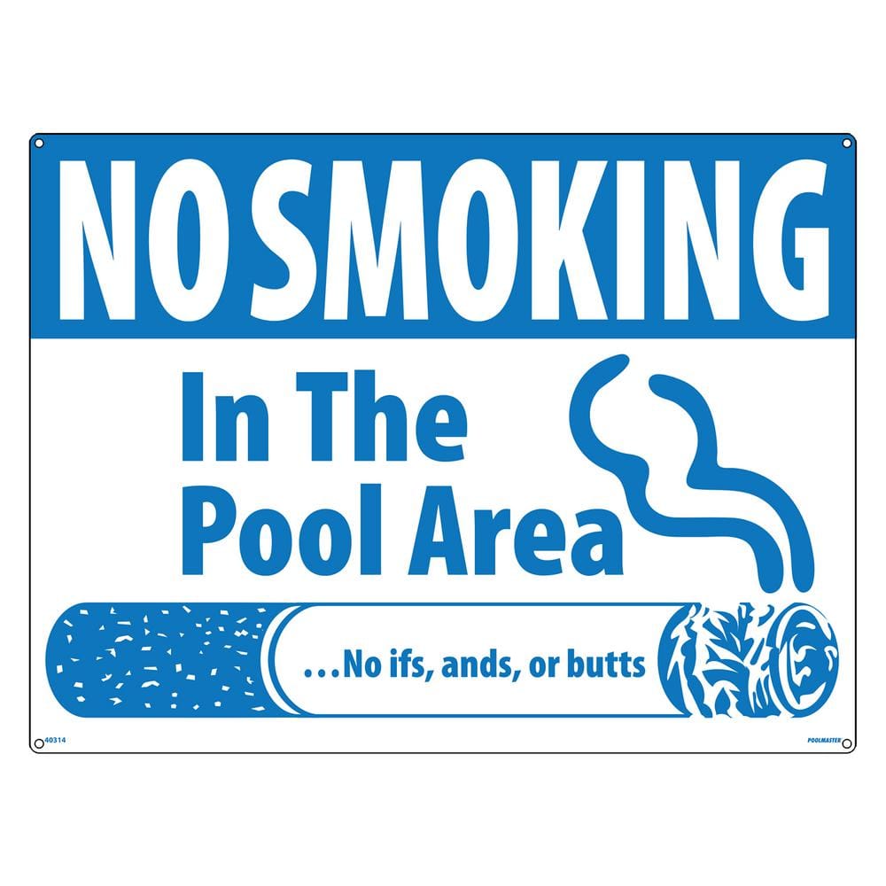 Poolmaster Butts No Smoking Swimming Pool and Spa Sign 40314 The Home