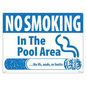 Butts No Smoking Swimming Pool and Spa Sign