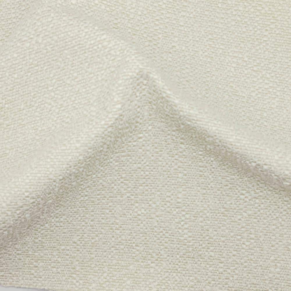 Snow White Round Boucle Fabric Ottoman