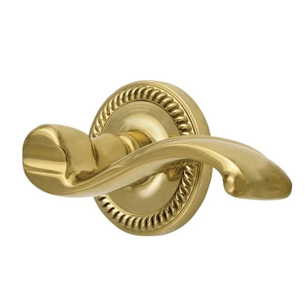 Grandeur Newport Rosette Polished Brass with Privacy Right Handed Portofino Lever