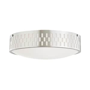 Phoebe 4.5 in. 3-Light Polished Nickel Flush Mount with Opal Matte Shade