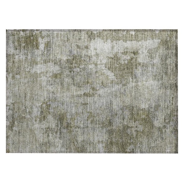 Green 2 ft. x 3 ft. Woven Abstract Rectangle Indoor/Outdoor Area Rug