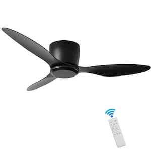 52 in. 6 Fan Speeds Ceiling Fan in Black with Reversible DC Motor and Timer and Remote