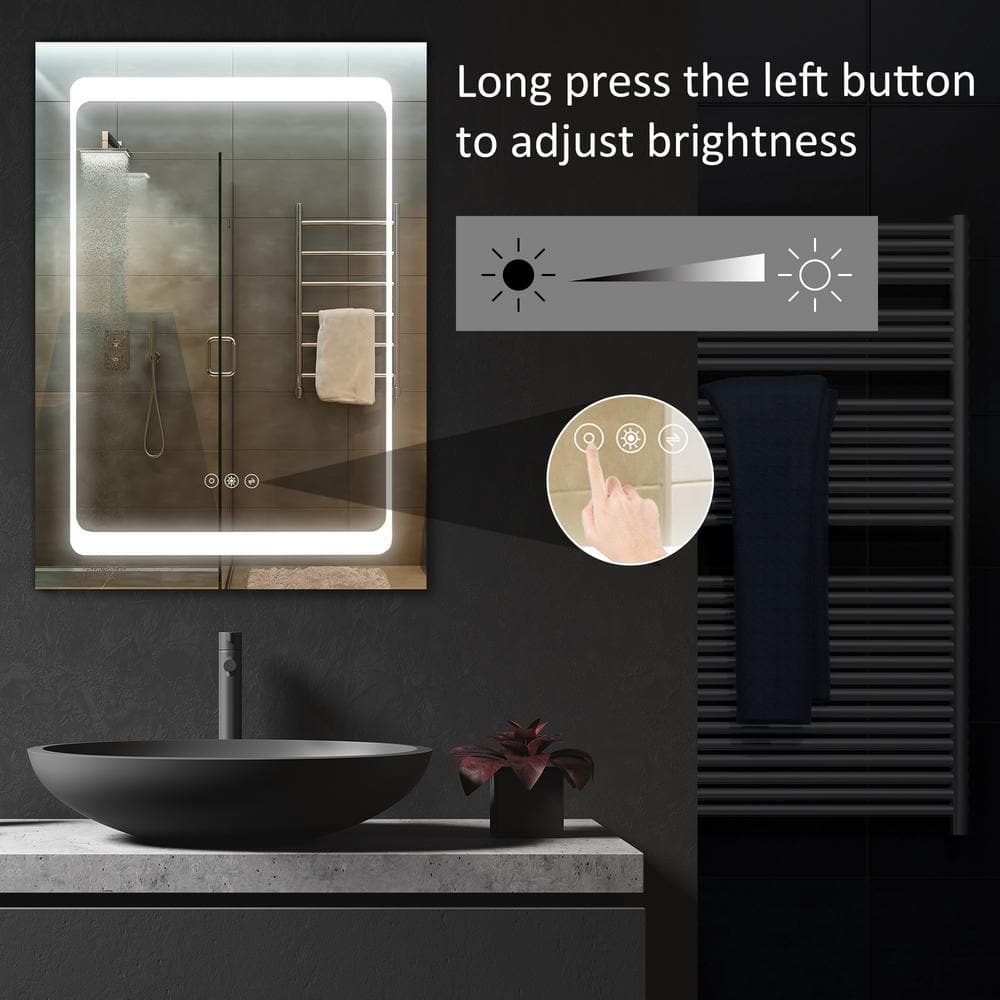 Sleek Stainless Steel LED Lighted Wall-Mounted Medicine Cabinet