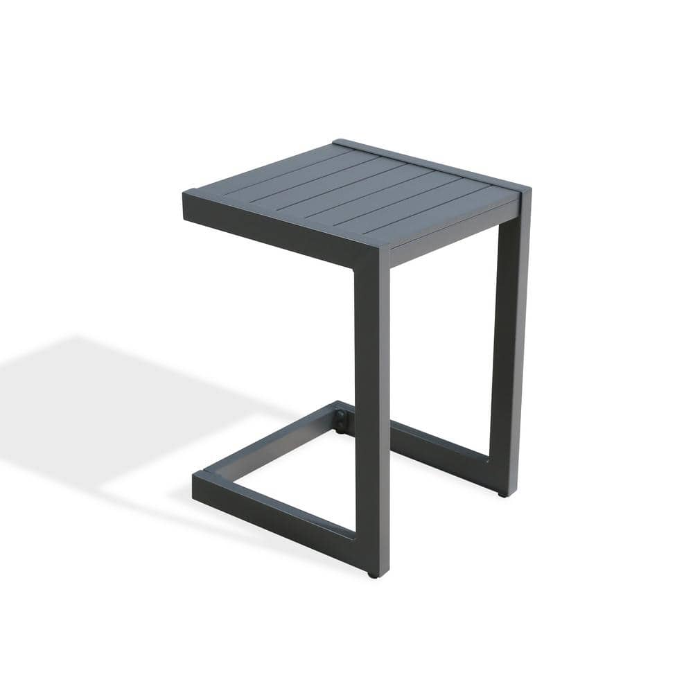ULAX FURNITURE Dark Gray C-shaped Aluminum Outdoor Side