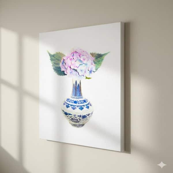 VENICE BEACH Collections Hydrangea in Chinoiserie Vase Still Life