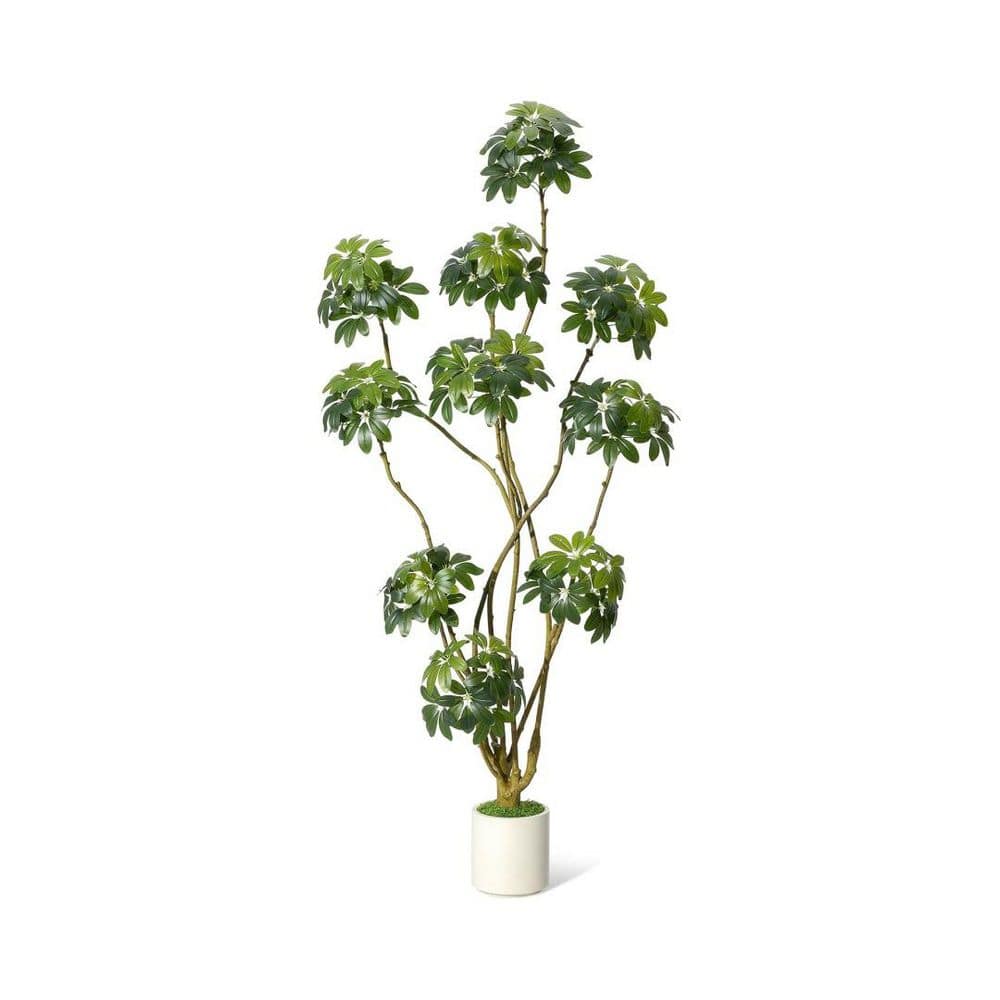 7 ft. Tall Fake Plant, Artificial Umbrella Schefflera Tree in