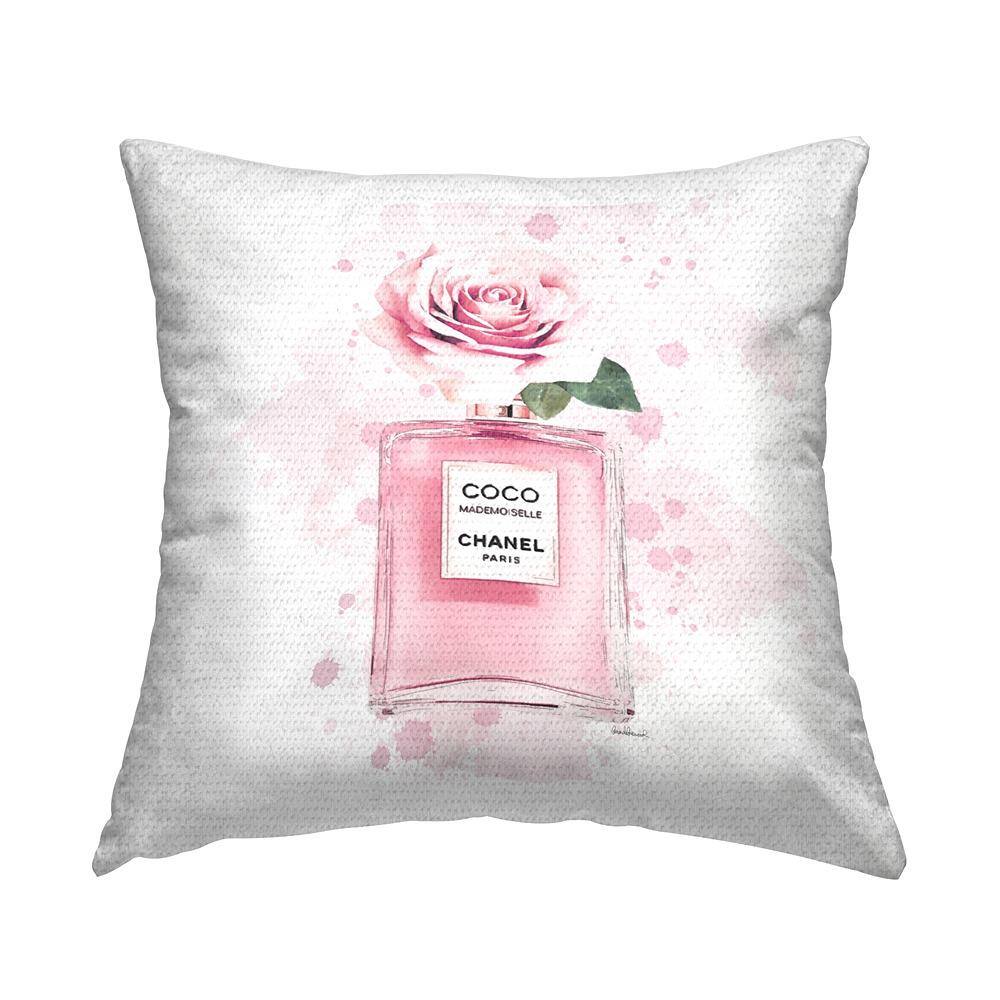 Pink Flower Perfume Fashion Glam Design Pink Square Outdoor Throw Pillow price history on PriceWatchPro
