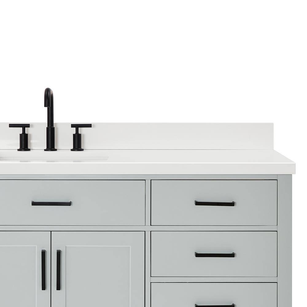 Hepburn 67" Gray Freestanding Single Vanity with Quartz Top