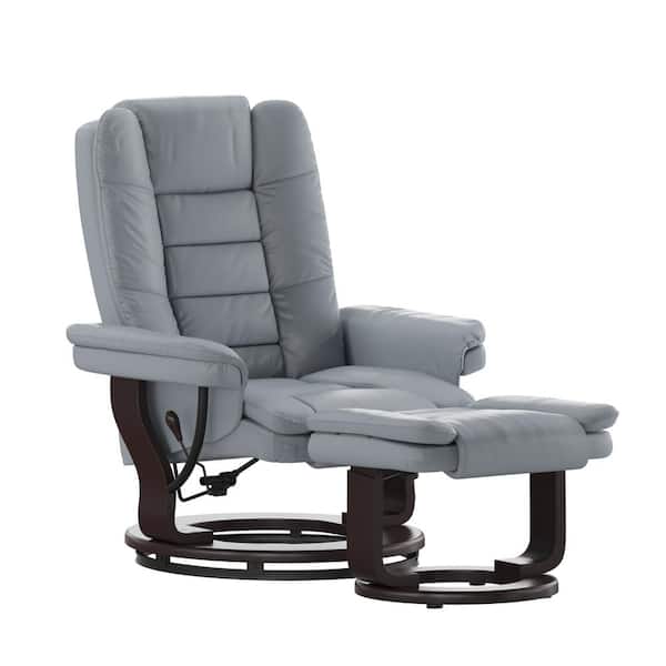 Carnegy Avenue Gray Fabric Arm Chair Recliner with Ottoman