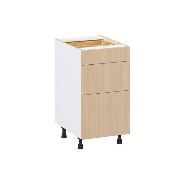 Timberline 18 in. W x 24.5 in. D x 34.5 in. H Assembled Shaker Drawer Base Kitchen Cabinet in Mojavi Oak with 3-Drawers