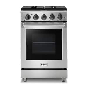 24 in. 3.7 cu. ft. Gas Range with Convection in Stainless Steel