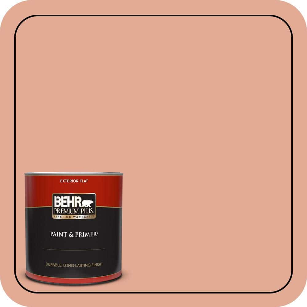 1 qt. #M190-4 California Coral Flat Exterior Paint & Primer product image for price tracking