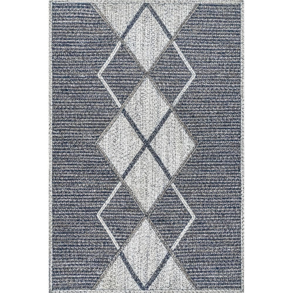 nuLOOM Adria Gray 4 ft. x 6 ft. Geometric Jute Area Rug TALK01A406 The Home Depot