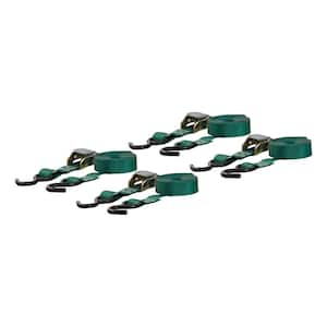 16' Dark Green Cargo Straps with S-Hooks (300 lbs., 4-Pack)