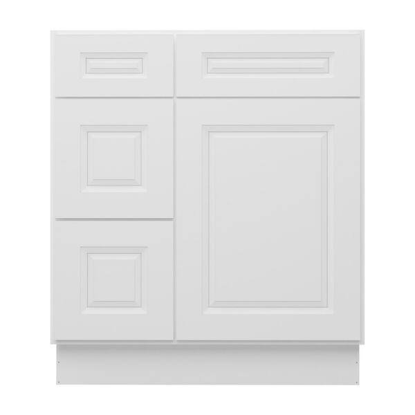HOMEIBRO 30in W X 21in D X 34.5in H in Shaker White Plywood Ready to Assemble Floor Vanity