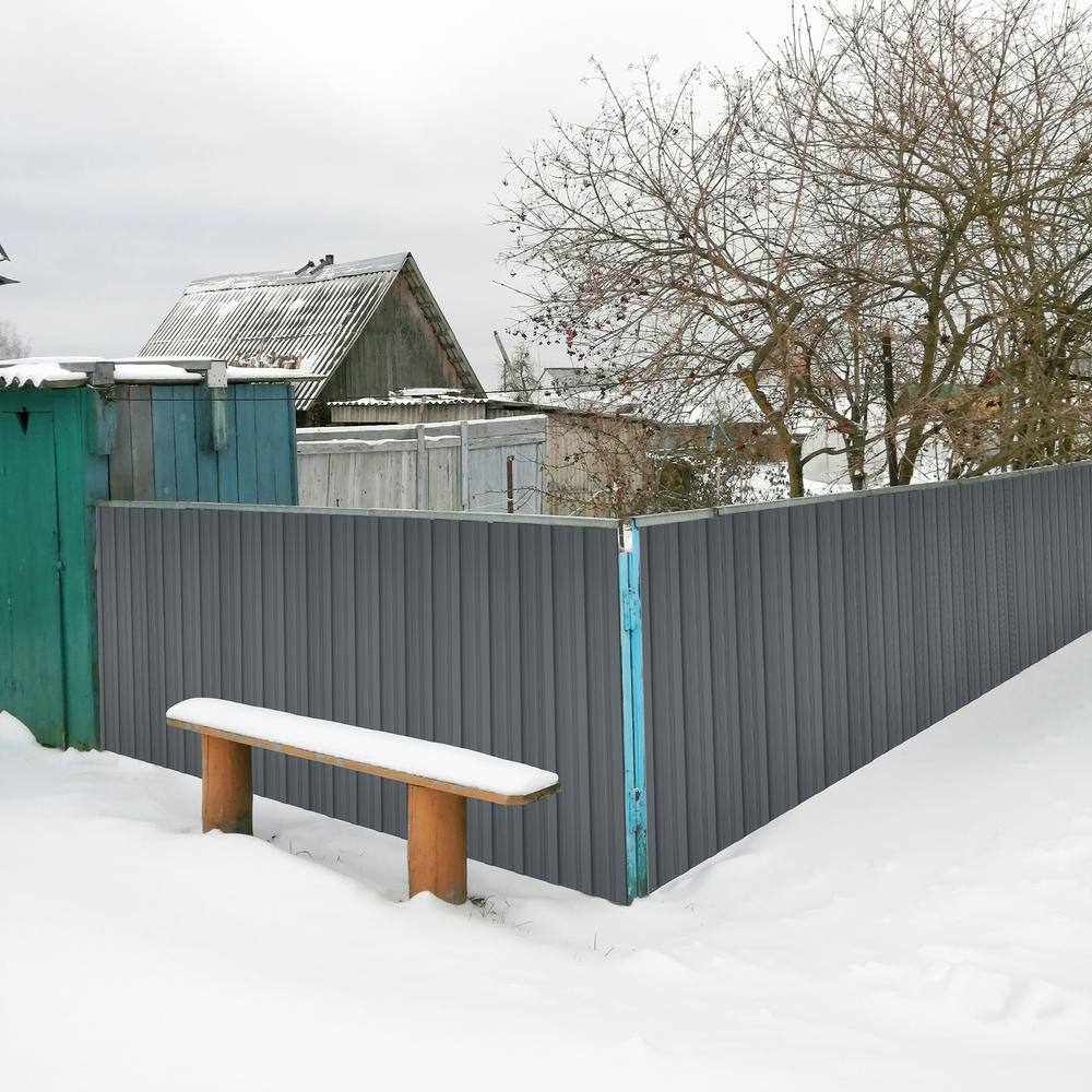 16.77 in. x 42.52 in. Gray Galvanized Metal Corrugated Roof Panels