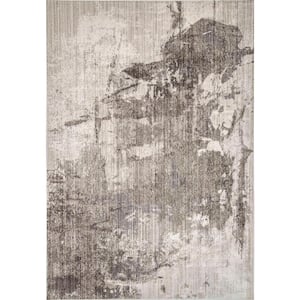 Abstract Rivera Light Brown 10 ft. x 14 ft. Area Rug