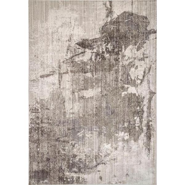 Abstract Rivera Light Brown 4 ft. x 6 ft. Area Rug