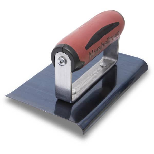 MARSHALLTOWN 6 in. x 4 in. Blue Steel Curved End Hand Edger - Durasoft Handle