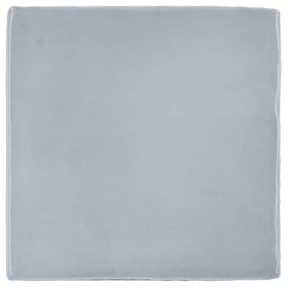 Fion Boyton Blue 4 in. x 4 in. Mediterranean-Inspired Glossy Ceramic Wall T