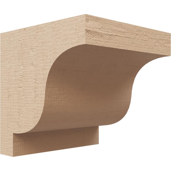 Ekena Millwork 5 in. x 5 in. x 5 in. Series 1 Wide Newport Rough Cedar Woodgrain Timberthane Polyurethane Corbel, Primed Tan