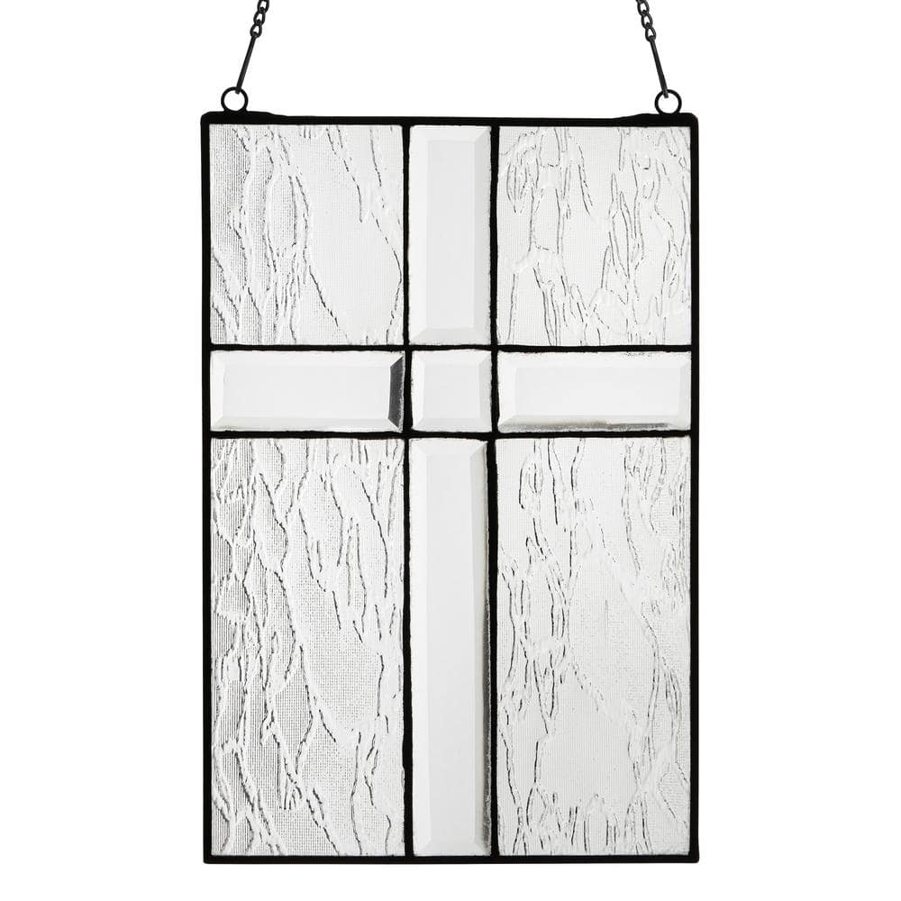 River of Goods Textured Clear and Beveled Glass Window Panel