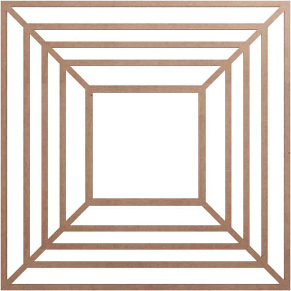 Ekena Millwork 24 in. x 24 in. x 1/4 in. Raven Wood Fretwork Pierced Ceiling Medallion, Wood (Paint Grade)