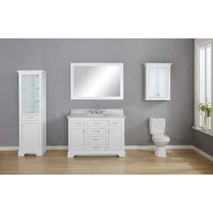 Milano 54 in. W x 22 in. D Bath Vanity in White with Quartz Vanity Top in White with White Basin