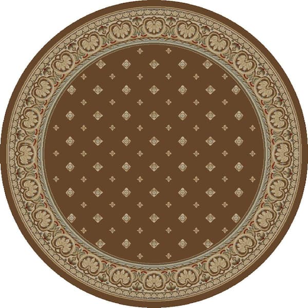 Concord Global Trading Ankara Pin Dot Brown 5 ft. Round Area Rug