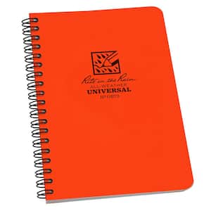 Weatherproof 4.625 in. x 7 in. Side Spiral Notebook Cover in Orange (3-Pack)