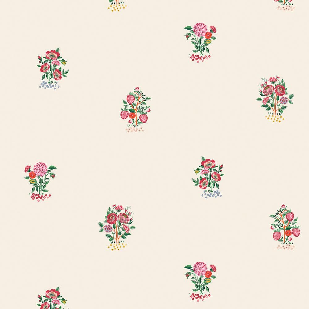 Kingdom Posey Rose Pink Wallpaper Sample
