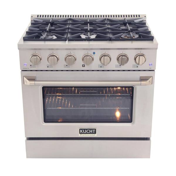 Kucht 36 in. 5.2 cu. ft. LP Ready Dual Fuel Range with Gas