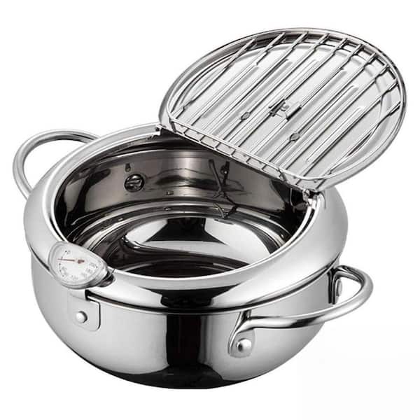 4.6 qt. Stainless Steel Stock Pot in Silver with Temperature