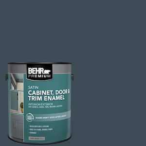 1 gal. #QE-56 Club Navy Satin Enamel Interior/Exterior Cabinet, Door & Trim Paint