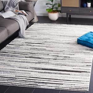 Melody Ivory/Black 5 ft. x 8 ft. Striped Area Rug