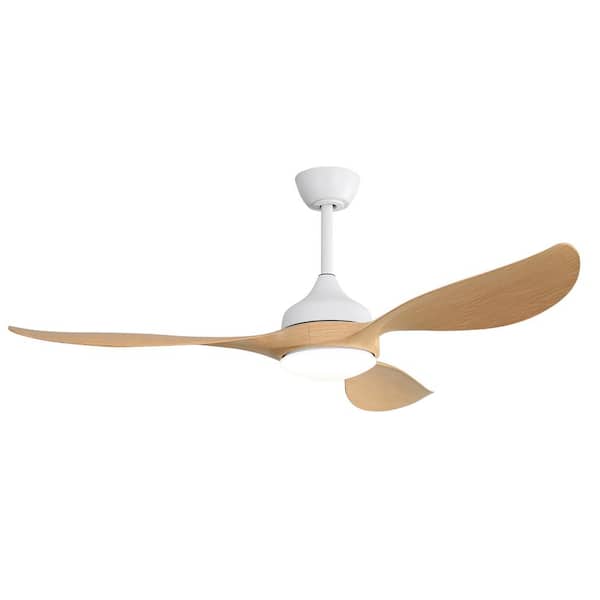 Unbranded 56 in. Indoor Woodgrain Ceiling Fan with Dimmable Light 3 ABS Blades & 6 Speed Remote Energy-saving DC Motor