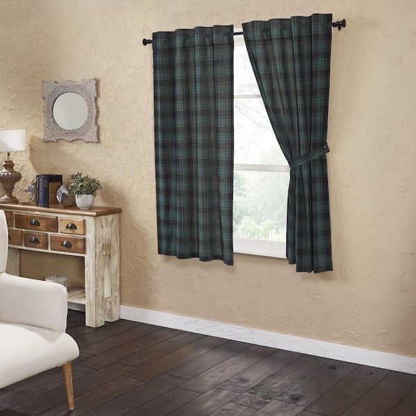 VHC BRANDS Pine Grove 36 in W x 63 in L Plaid Light Filtering Rod ...