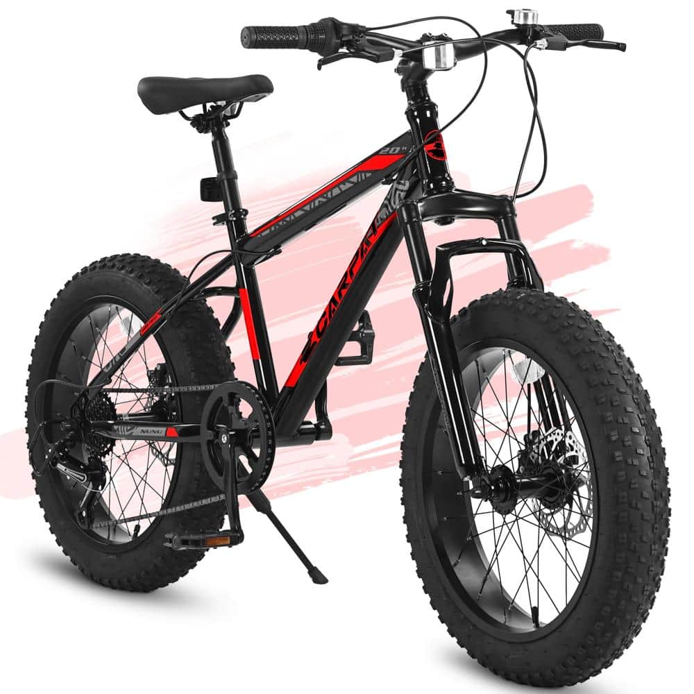 20 Inch 7 Speed Black Red Mountain Bicycle Disc Brakes Wide Tires for Kids and Teenagers price history on PriceWatchPro