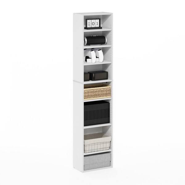 Furinno Indo White Adjustable Shelves Multimedia Media Storage