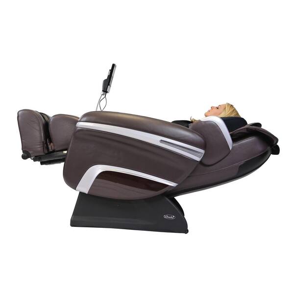 Faux Leather Reclining Massage Chair, Osaki Brown Faux Leather Reclining Massage Chair By Titanium