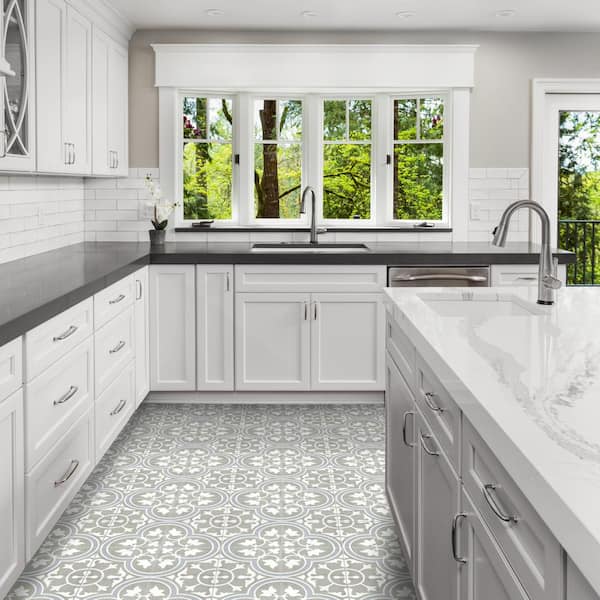 Tulips B Holland 8 in. x 8 in. Cement Handmade Floor and Wall Tile (Box of 8 / 3.45 sq. ft.)