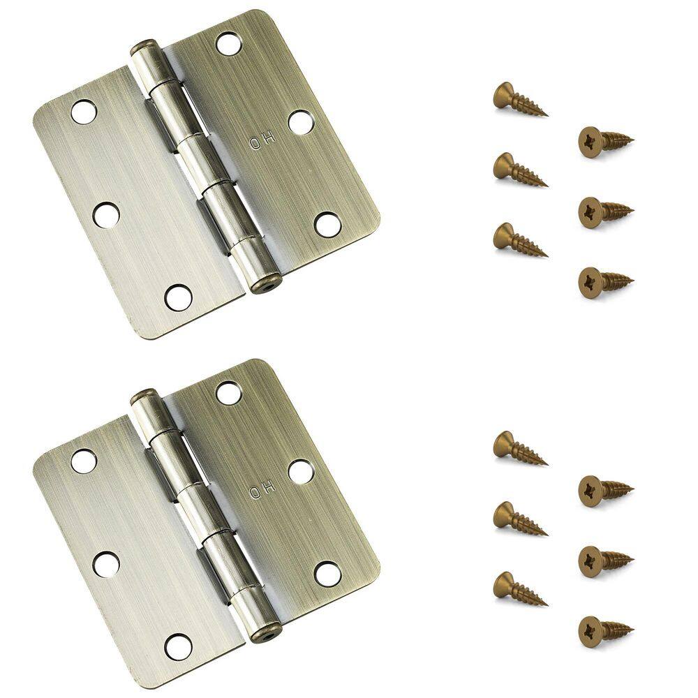 3-1/2 in. x 3-1/2 in. Antique Brass Full Mortise Butt Hinge with Removable Pin (2-Pack) price history on PriceWatchPro