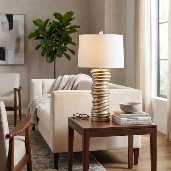 29 in. Gold Resin Modern Stacking Rings Table Lamp