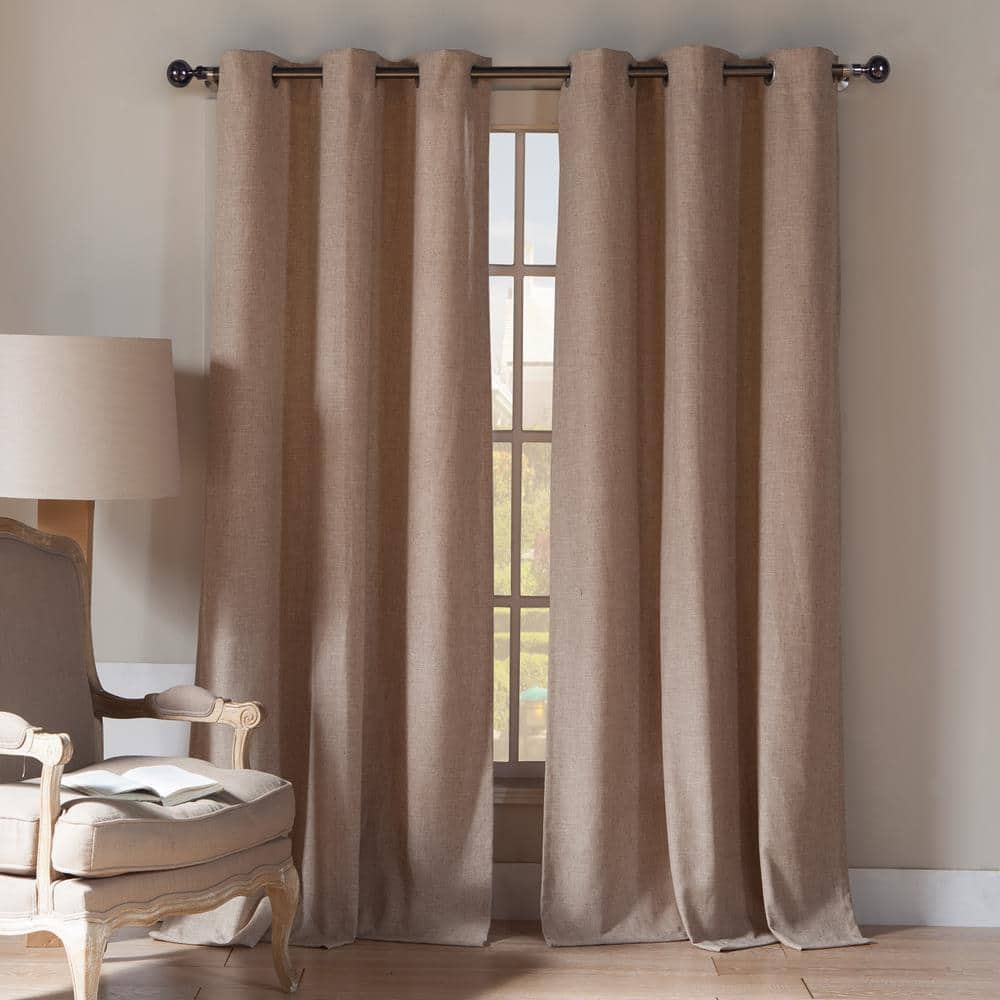 Keighleyann 54 in. W x 84 in. L Polyester Window Panel in Wheat
