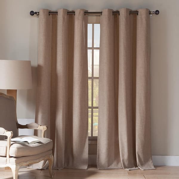 Duck River Wheat Solid Grommet Room Darkening Curtain 54 In W X 112 In L Set Of 2 Keighley 10092d 8 The Home Depot