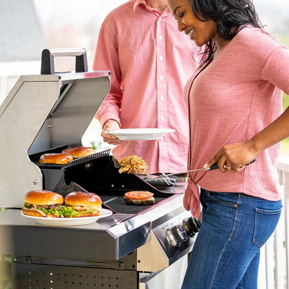 Monument 2-Burner Stainless Steel Propane Gas Grill with Clearview Lid