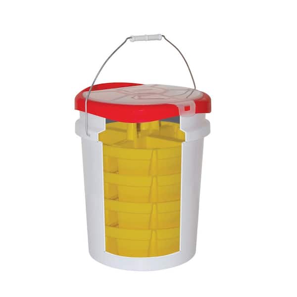 BUCKET BOSS 10.25 in. 4-Compartment Bucket Stacker Small Parts Organizer  for Bucket Storage in Yellow 15051 - The Home Depot