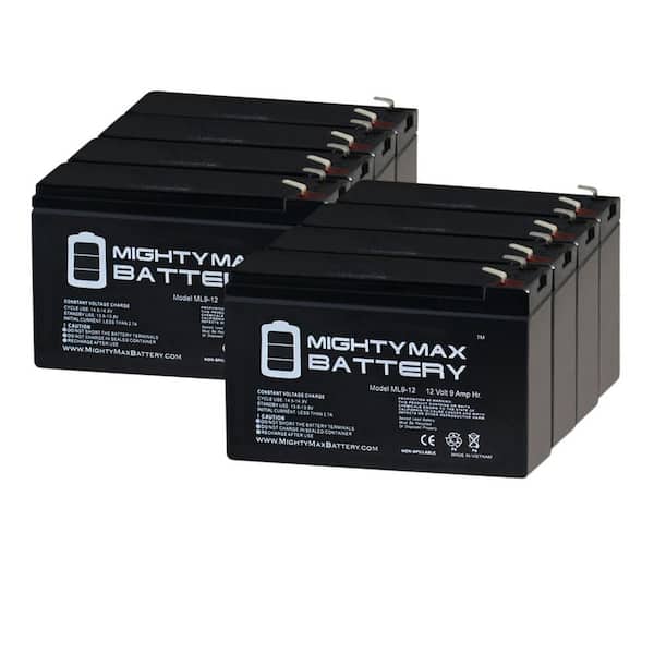 MIGHTY MAX BATTERY 12V 9Ah Battery Replaces Leoch DJW12-9.0 T2, DJW 12-9.0  T2 - 8 Pack MAX3930539 - The Home Depot